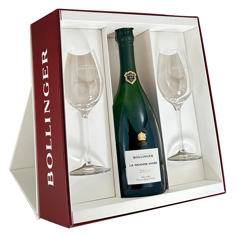 Bollinger La Grande Année 2015 Champagne Gift Set with Bollinger Flutes & Bollinger Gift Box