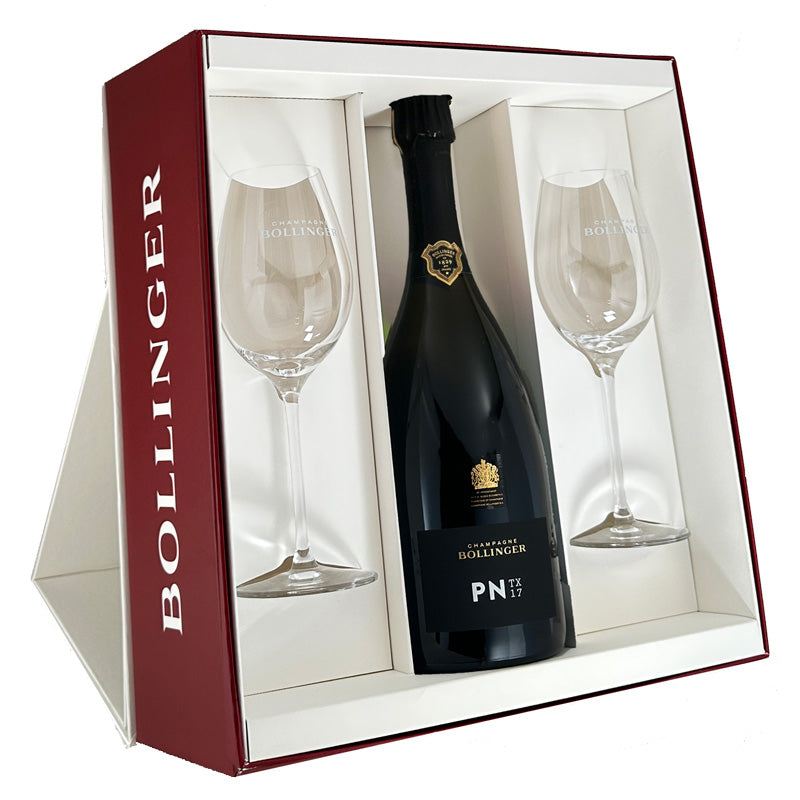 Bollinger PN AYC18 Champagne Gift Set with Bollinger Flutes & Gift Box