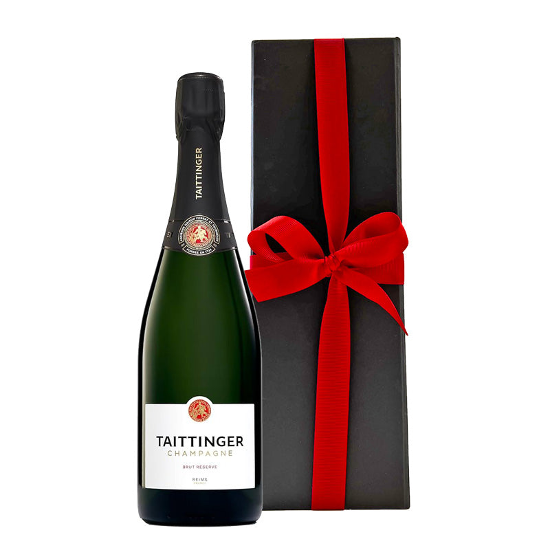 Taittinger Brut Réserve Champagne in Black Gift Box