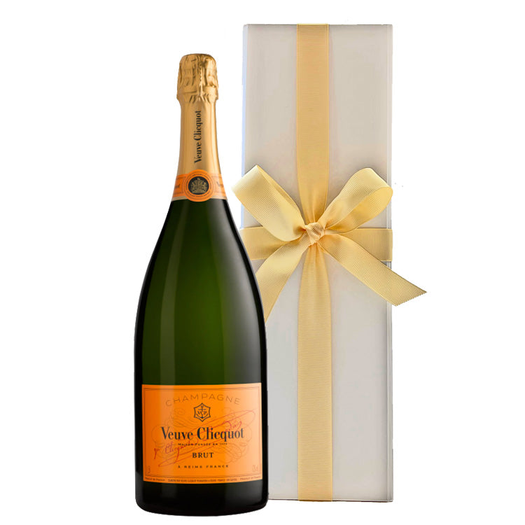 Veuve Clicquot Magnum - Yellow Label Brut Champagne in White Presentation Box - The Fulham Wine Company